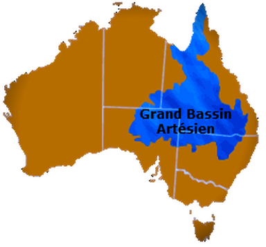 Carte du Grand Bassin Artésien Australien